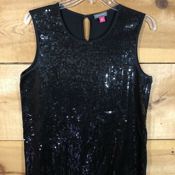 Vince Camuto Sleeveless Sequenced Tank Top Shirt Womens Size Small Open Back - Picture 3 of 10